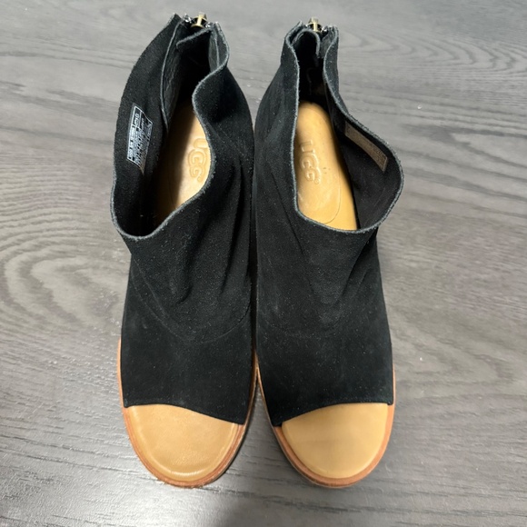 UGG Women’s Ginger Open-Toe Ankle Boots‎ -Black Suede Size 8,5 - Picture 7 of 9
